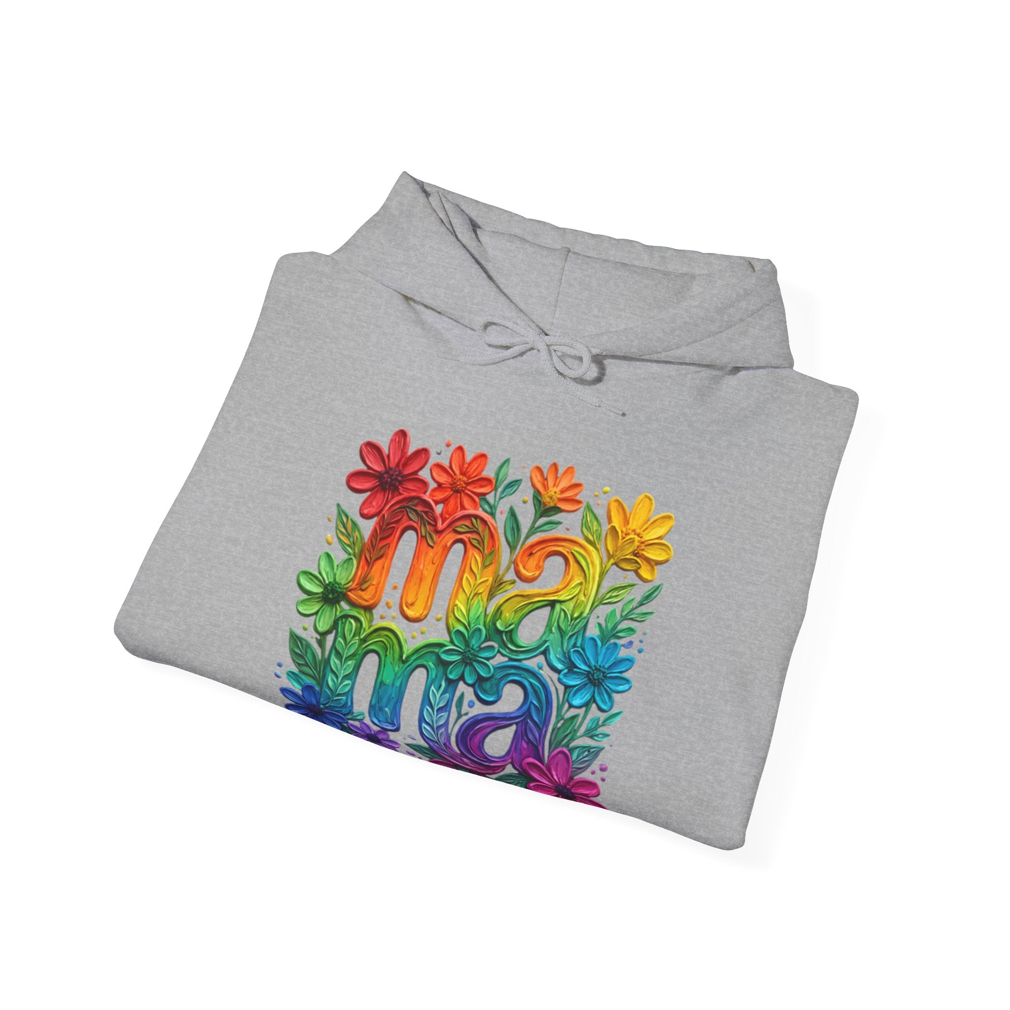 Floral Rainbow Mama Hoodie – Cute Mom Sweatshirt, Mother’s Day Gift, Colorful Mama Pullover, Cozy Gift for Moms