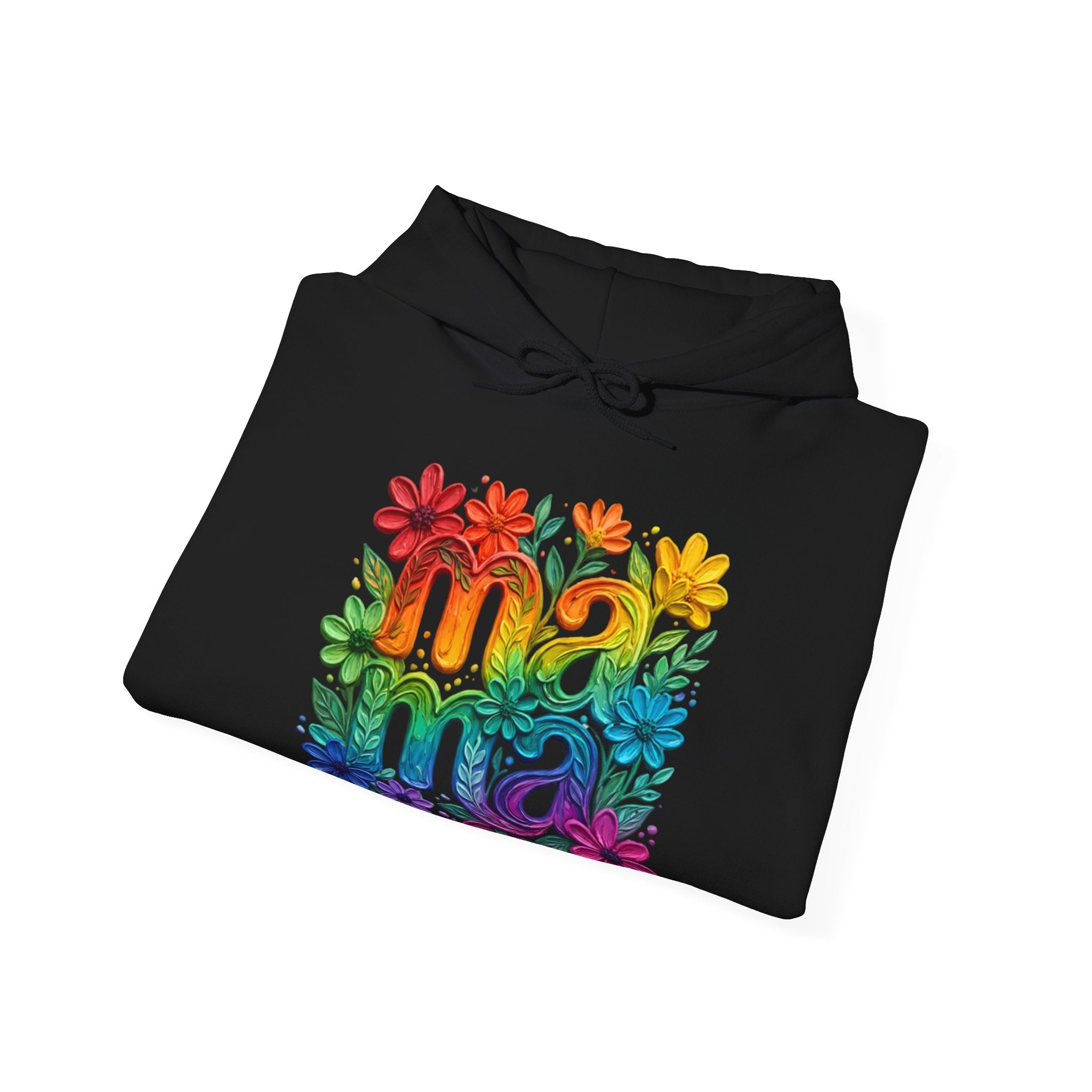 Floral Rainbow Mama Hoodie – Cute Mom Sweatshirt, Mother’s Day Gift, Colorful Mama Pullover, Cozy Gift for Moms