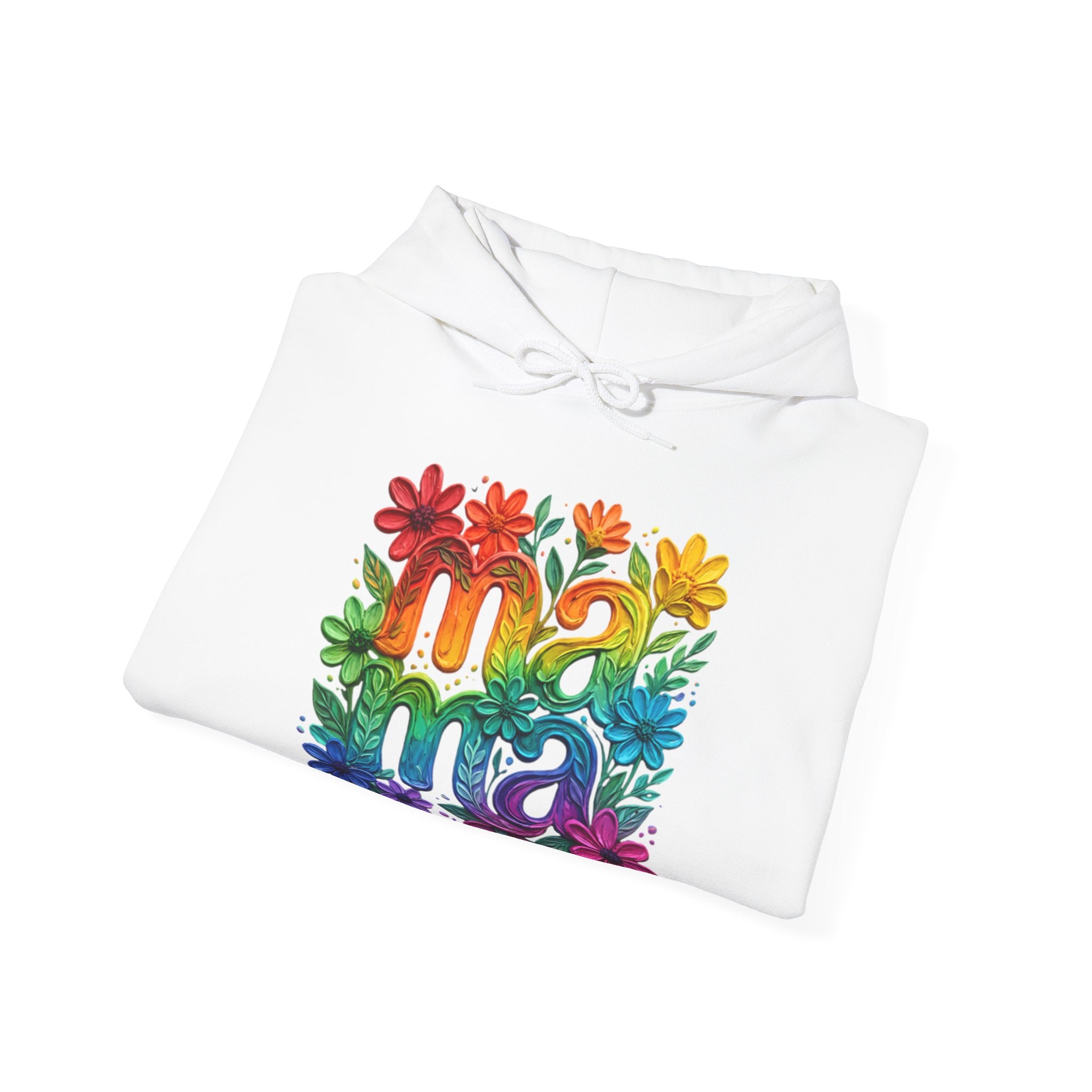 Floral Rainbow Mama Hoodie – Cute Mom Sweatshirt, Mother’s Day Gift, Colorful Mama Pullover, Cozy Gift for Moms