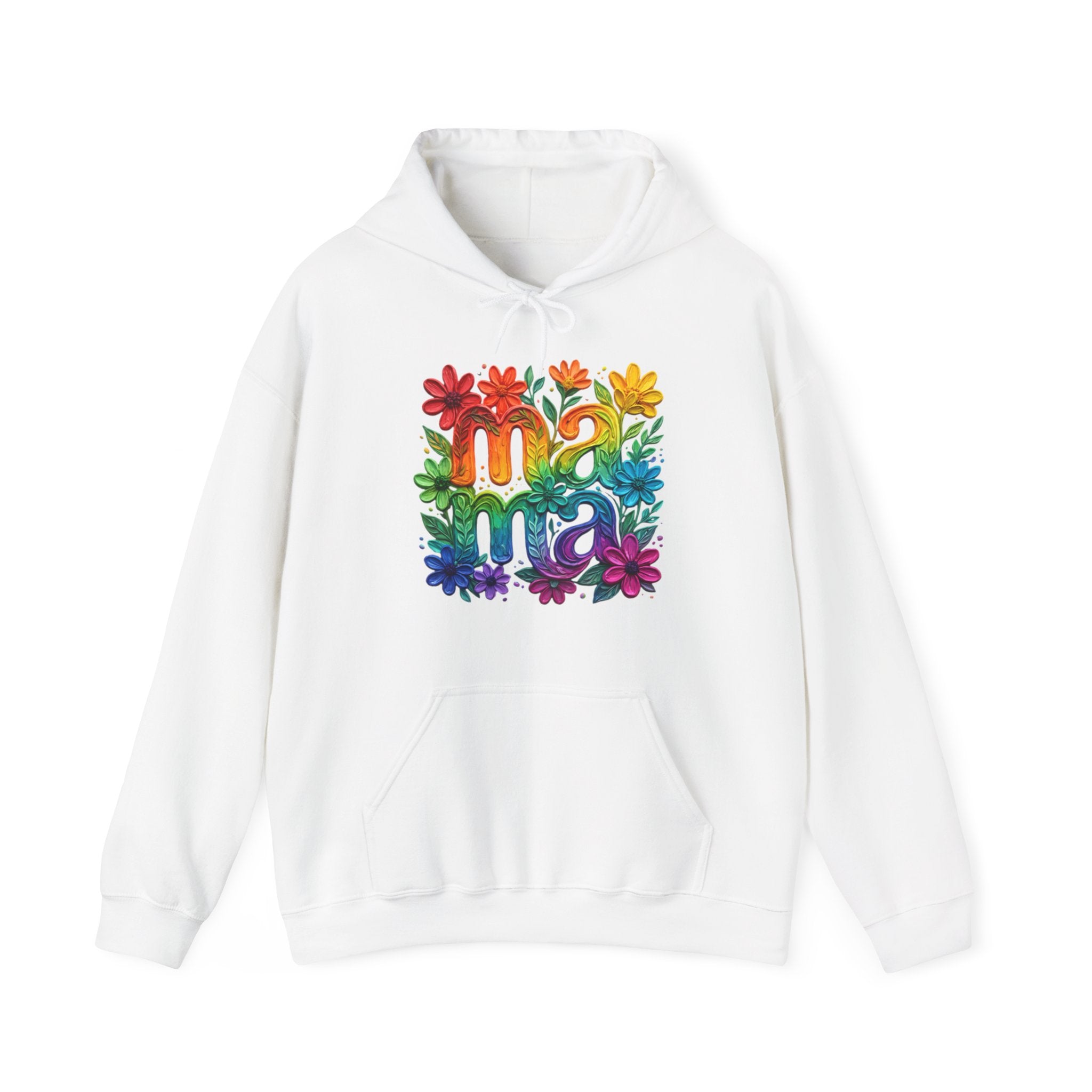 Floral Rainbow Mama Hoodie – Cute Mom Sweatshirt, Mother’s Day Gift, Colorful Mama Pullover, Cozy Gift for Moms