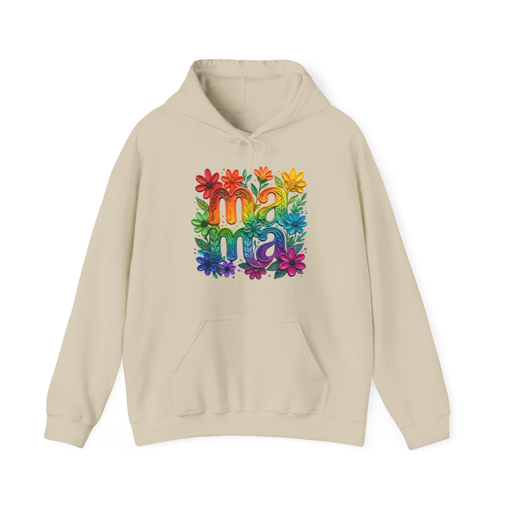 Floral Rainbow Mama Hoodie – Cute Mom Sweatshirt, Mother’s Day Gift, Colorful Mama Pullover, Cozy Gift for Moms