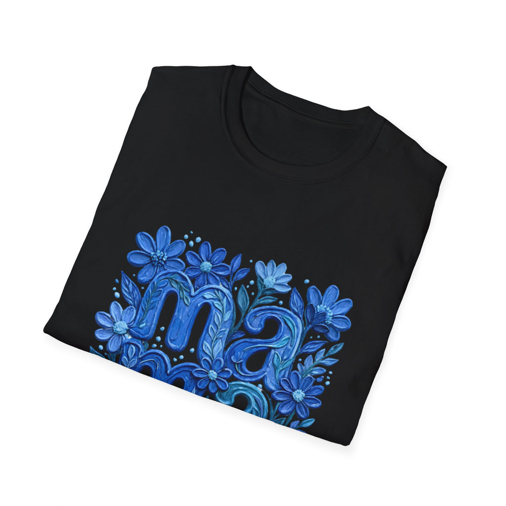 Mama Floral T-Shirt — Blue Hand-Drawn Flowers Mother’s Day Tee