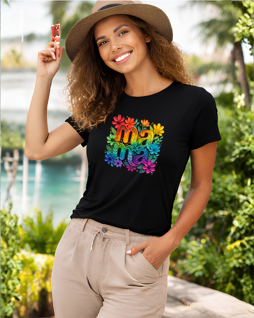 Mama Floral Rainbow T-Shirt — Colorful Mother's Day Gift
