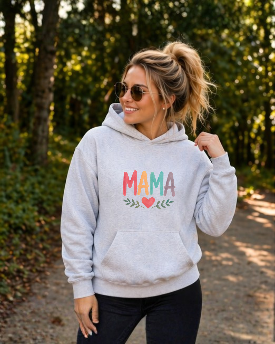Rainbow Mama Hoodie – Cute Mom Sweatshirt, Mother’s Day Gift, Minimalist Mama Pullover, Trendy Mom Outfit, Cozy Gift for Moms
