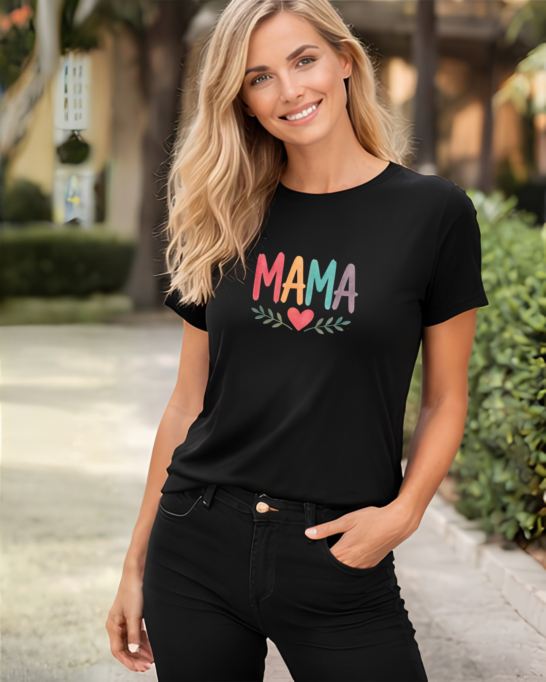 Rainbow Mama T-Shirt – Cute Mom Shirt, Mother’s Day Gift, Minimalist Mama Tee, Trendy Mom Outfit, Gift for New Moms