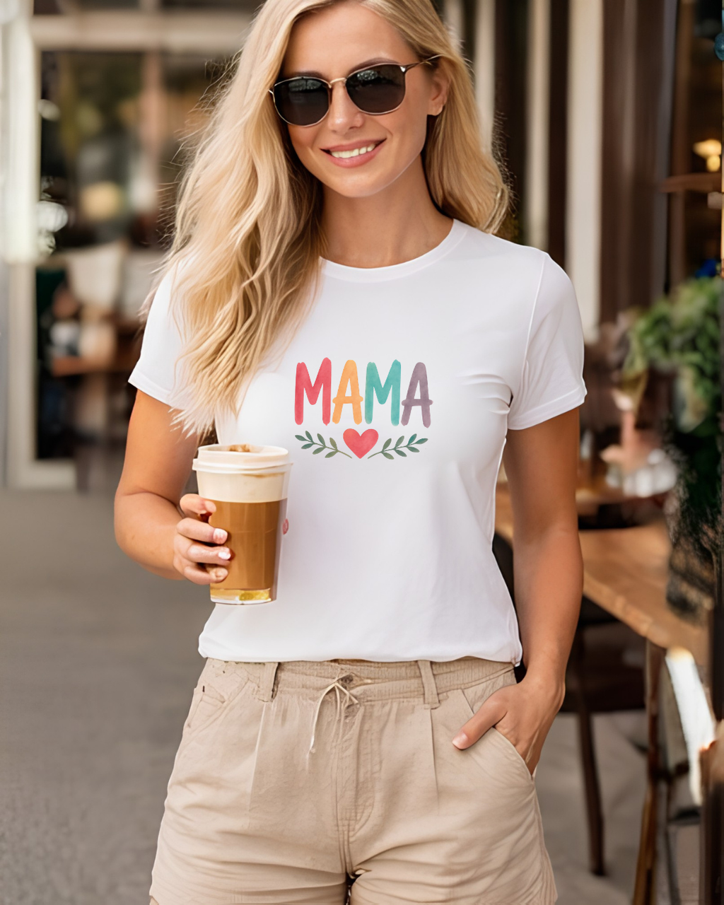 Rainbow Mama T-Shirt – Cute Mom Shirt, Mother’s Day Gift, Minimalist Mama Tee, Trendy Mom Outfit, Gift for New Moms