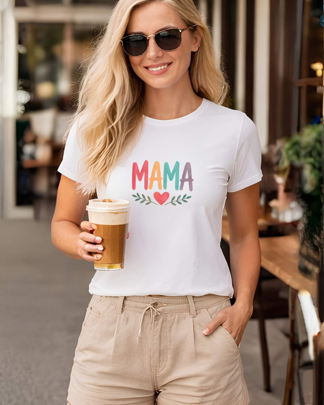 Rainbow Mama T-Shirt – Cute Mom Shirt, Mother’s Day Gift, Minimalist Mama Tee, Trendy Mom Outfit, Gift for New Moms