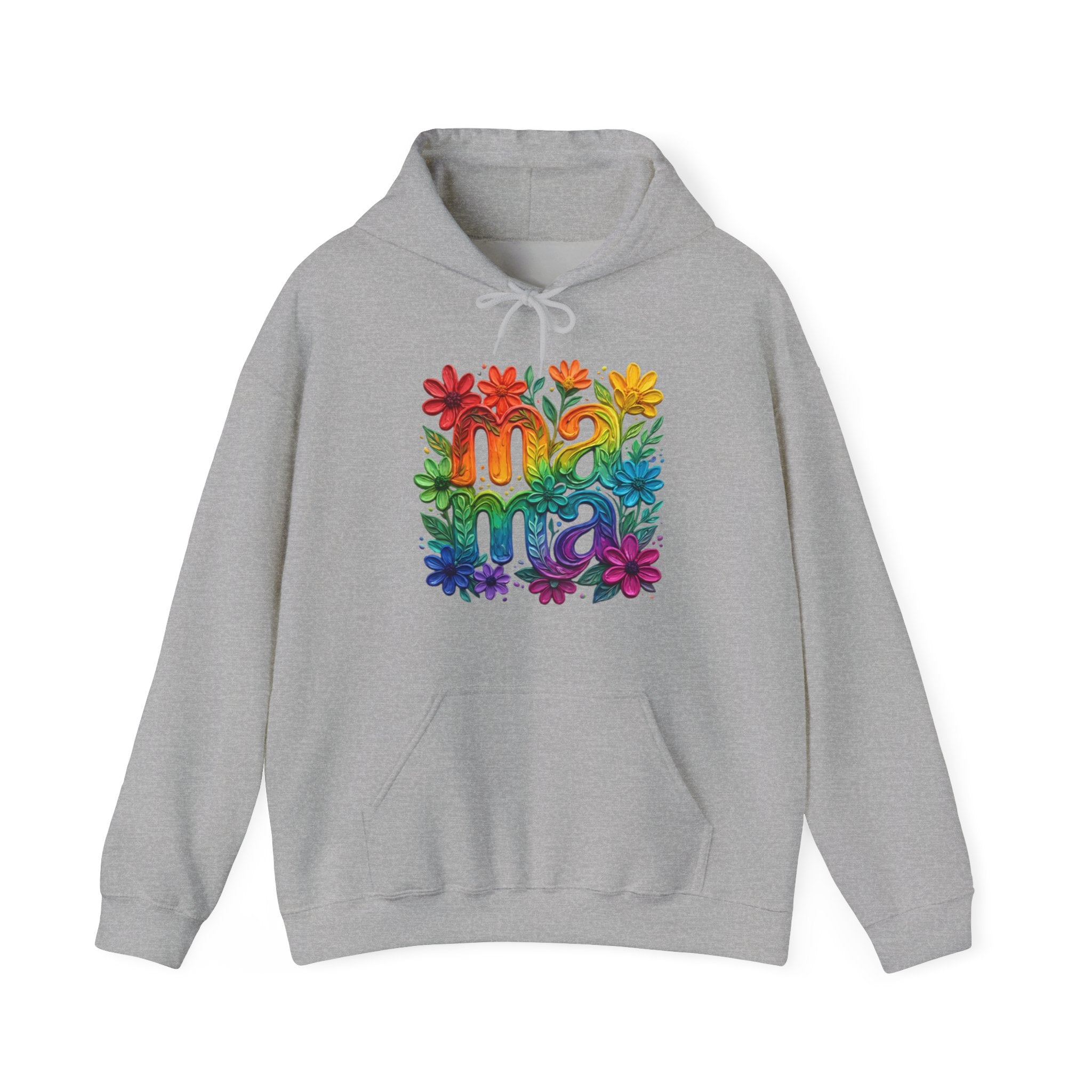 Floral Rainbow Mama Hoodie – Cute Mom Sweatshirt, Mother’s Day Gift, Colorful Mama Pullover, Cozy Gift for Moms