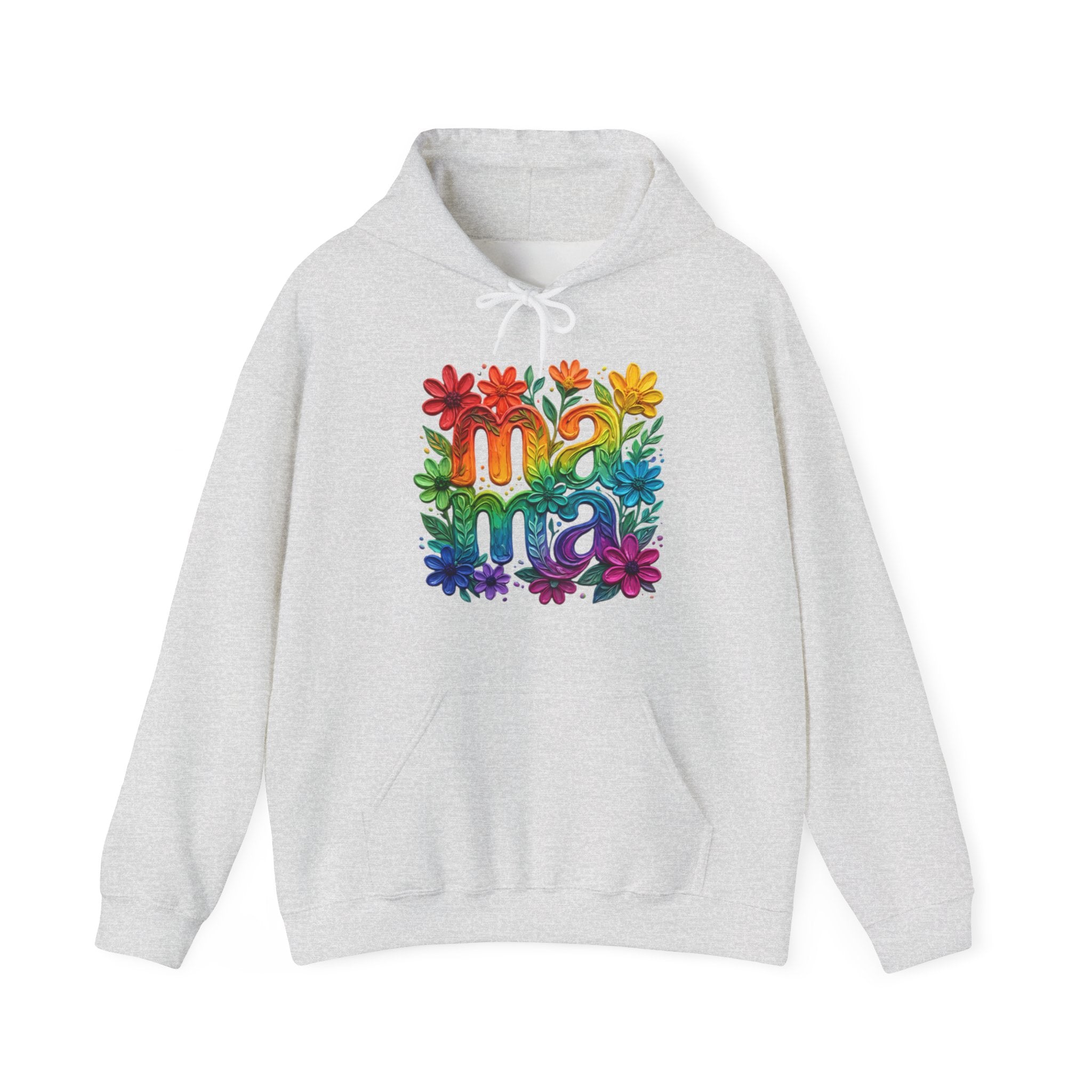 Floral Rainbow Mama Hoodie – Cute Mom Sweatshirt, Mother’s Day Gift, Colorful Mama Pullover, Cozy Gift for Moms