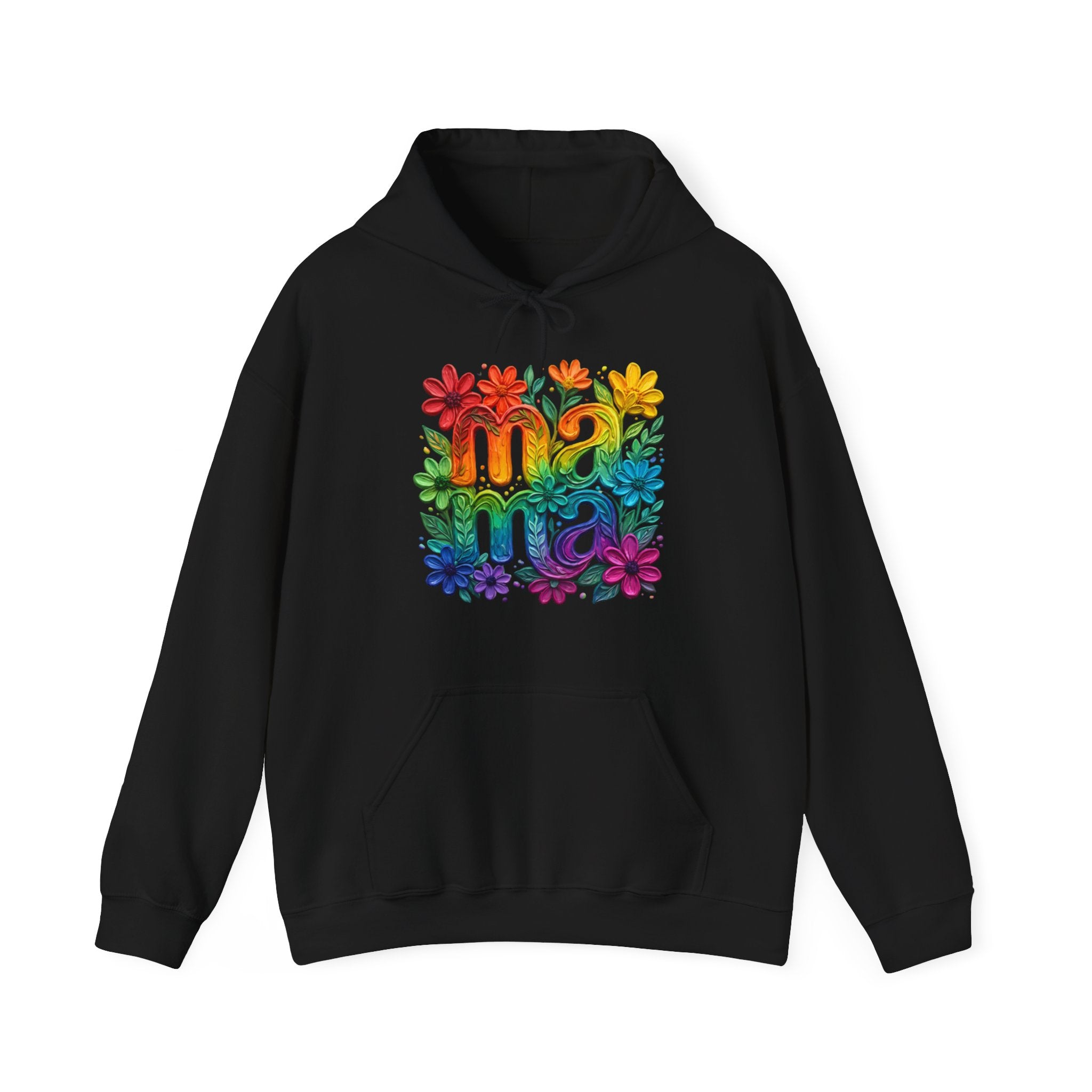 Floral Rainbow Mama Hoodie – Cute Mom Sweatshirt, Mother’s Day Gift, Colorful Mama Pullover, Cozy Gift for Moms