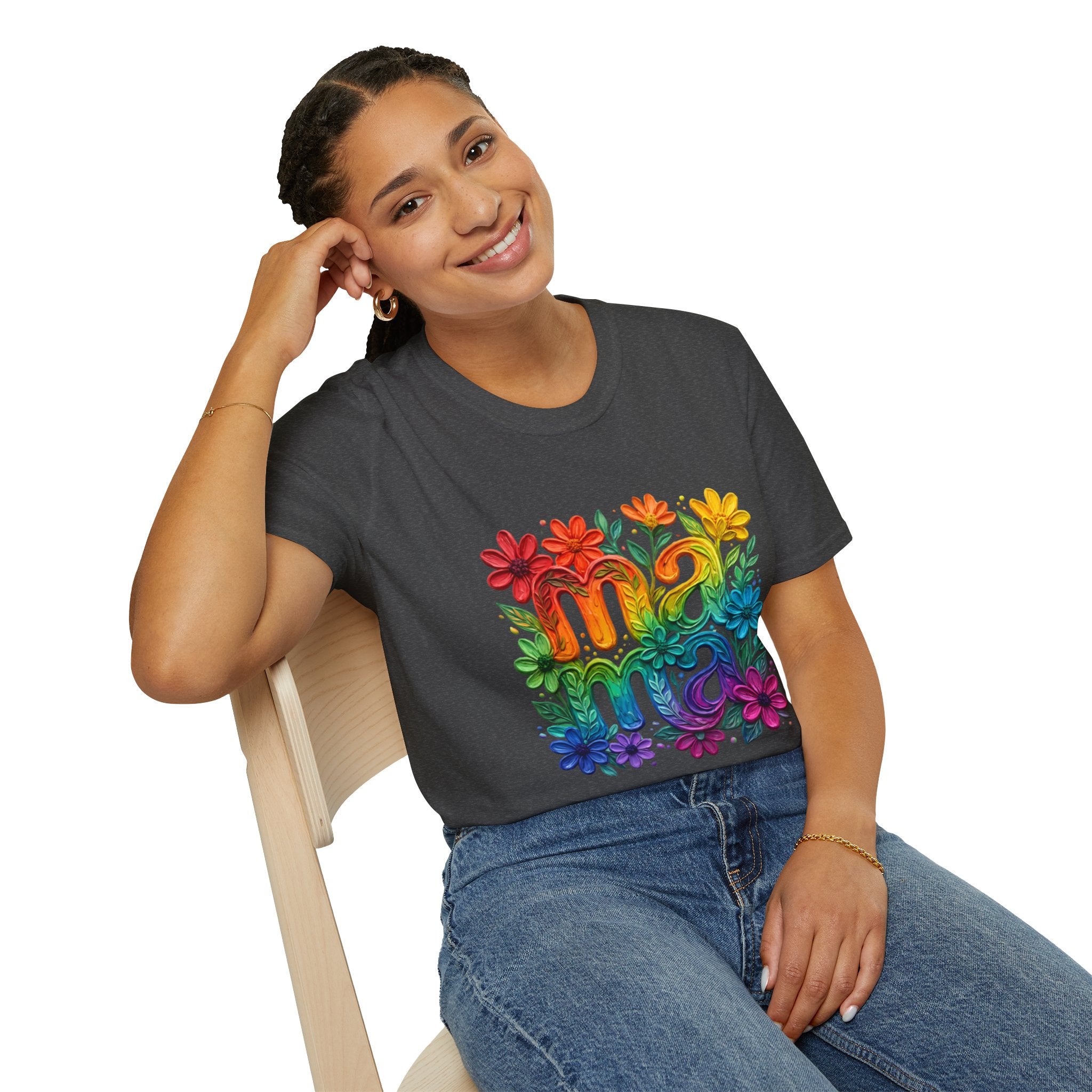 Mama Floral Rainbow T-Shirt — Colorful Mother's Day Gift