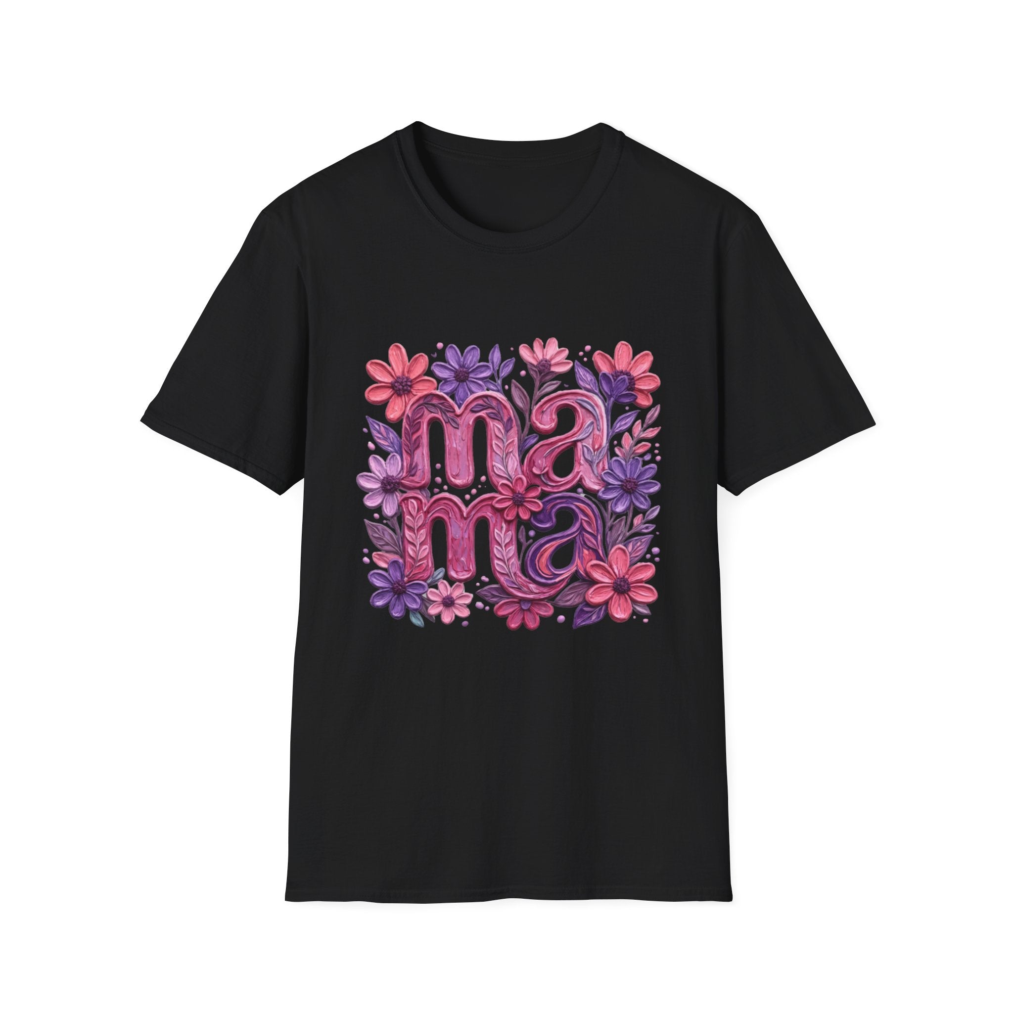 Mama Floral T-Shirt — Pink & Purple Flower Mother's Day Tee