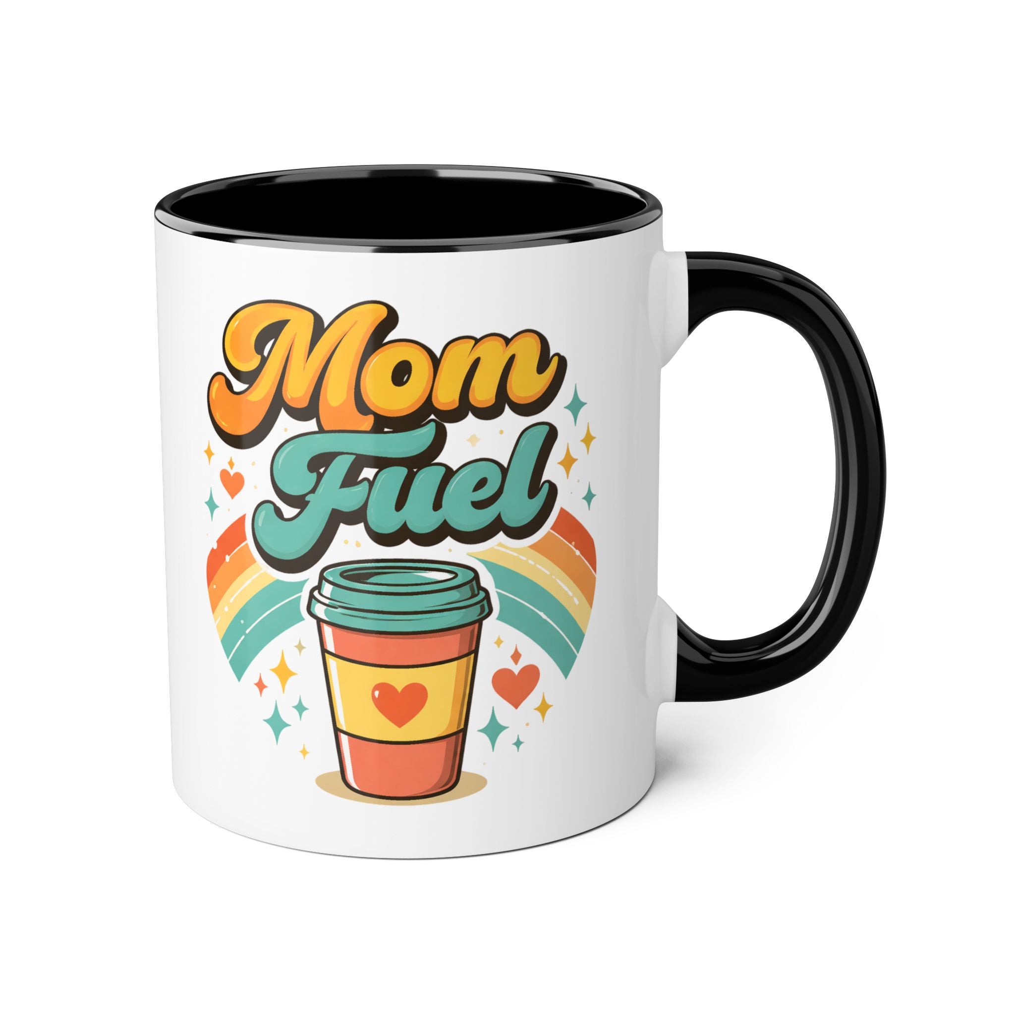 Mom Fuel Mug — Retro Rainbow Coffee Cup, Cute Mother’s Day Gift